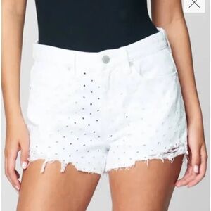 Blank NYC Barrow Cotton Eyelet Cutoff Shorts NWT